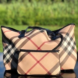 Authentic Burberry Nova Tote w/ Detachable Pouch